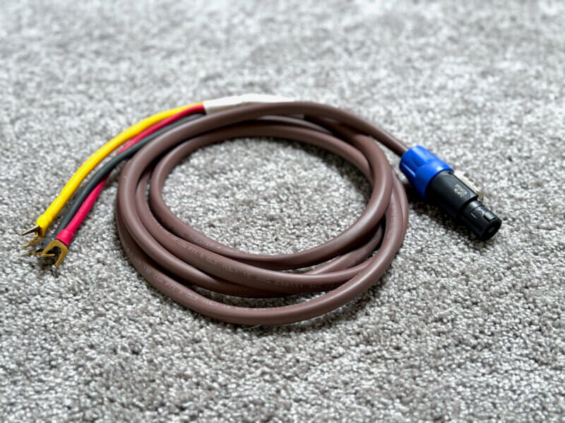 Analysis Plus Oval Theater 4 REL Speakon Cable, 8ft, Speakon to Spade, Free Shipping!